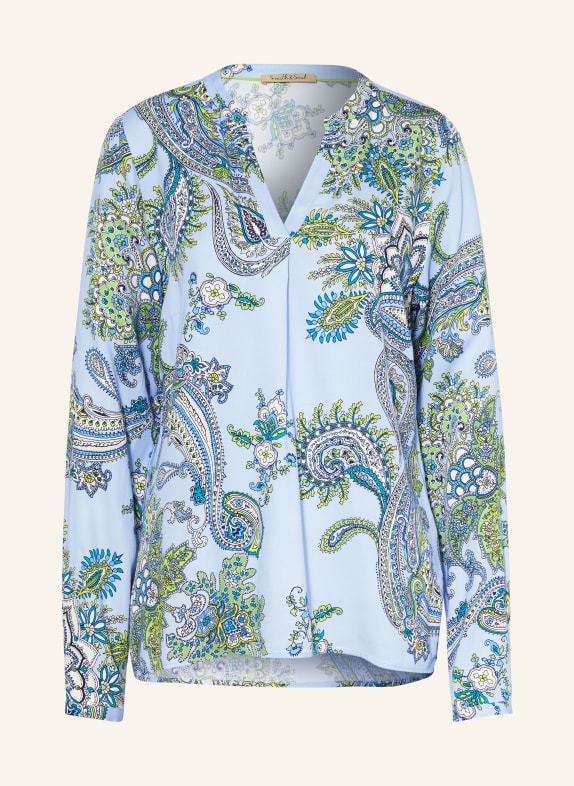 Smith & Soul Shirt blouse in satin LIGHT BLUE/ GREEN/ WHITE