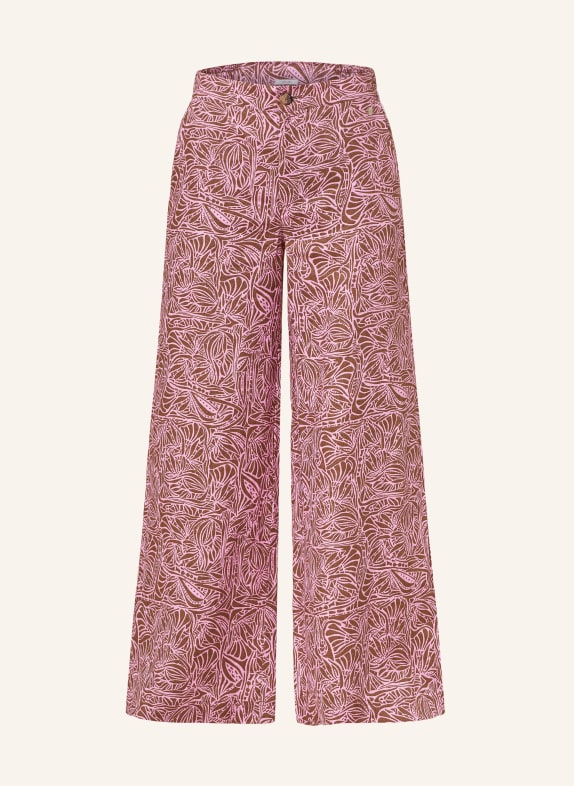 FYNCH-HATTON Wide leg trousers made of linen PINK/ BROWN