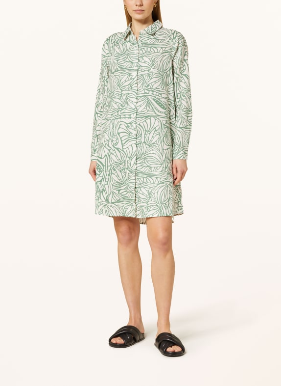 FYNCH-HATTON Shirt dress in linen CREAM/ GREEN