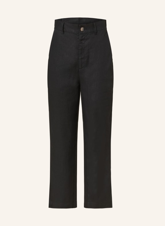 FYNCH-HATTON 3/4 trousers in linen BLACK