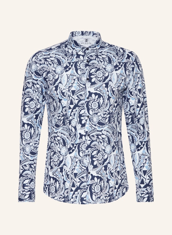 DESOTO Jersey shirt slim fit WHITE/ DARK BLUE/ LIGHT BLUE