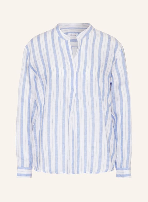 seidensticker Shirt blouse made of linen LIGHT BLUE/ WHITE