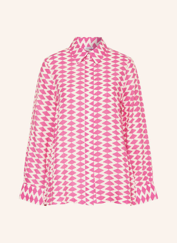 seidensticker Shirt blouse made of linen PINK/ ECRU