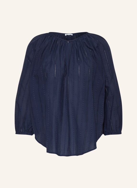 seidensticker Shirt blouse with broderie anglaise and 3/4 sleeves DARK BLUE