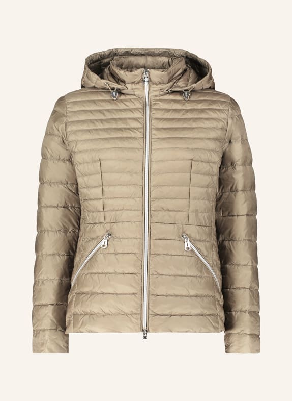 Betty Barclay Quilted jacket with detachable hood KHAKI