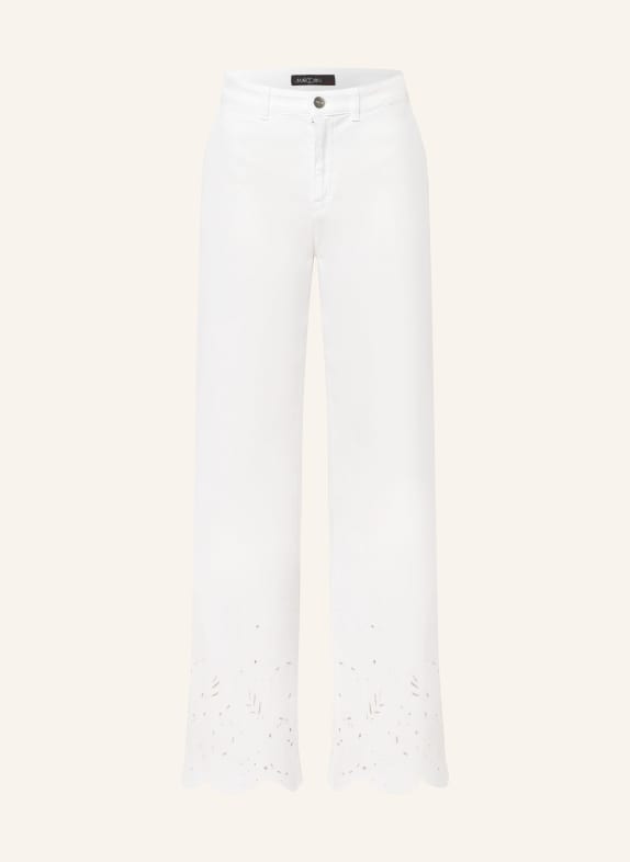 MARC CAIN Jeans WARRI mit Lochspitze 100 WHITE