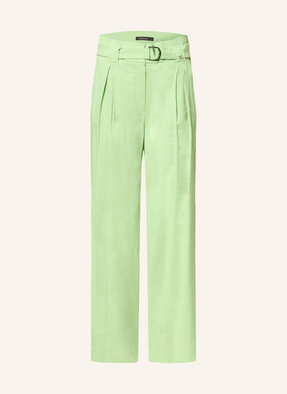 MARC CAIN Wide leg trousers WICHITA with linen 531 light apple green