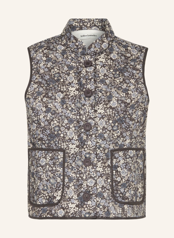 lollys laundry Quilted vest CAIRO DARK GRAY/ DARK BLUE/ TAUPE