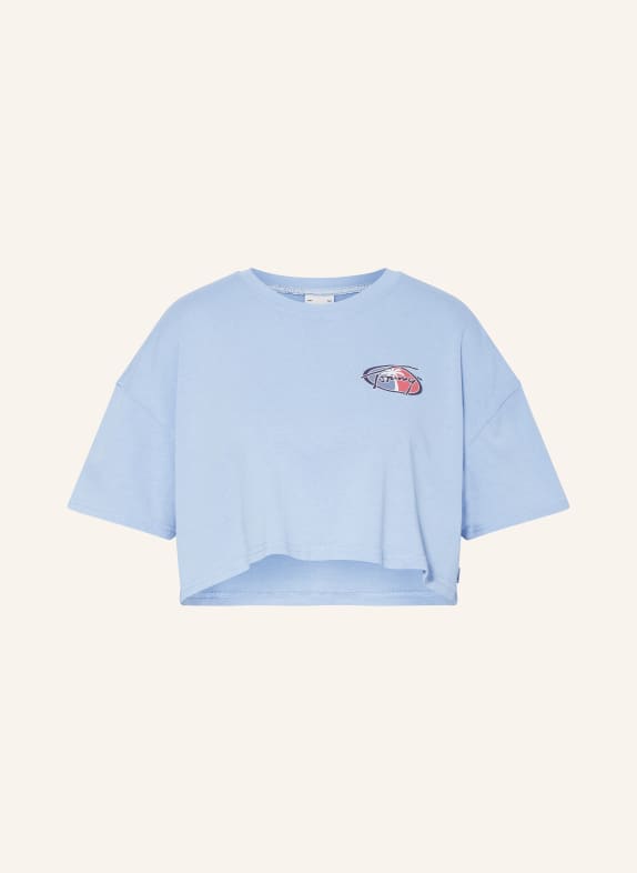 TOMMY JEANS Cropped shirt LIGHT BLUE/ RED/ WHITE
