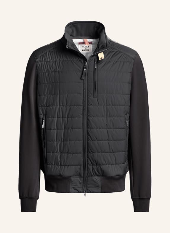 PARAJUMPERS Quilted jacket ELLIOT in mixed materials BLACK