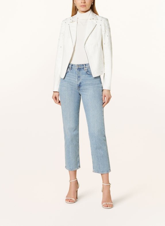 Joseph Ribkoff Jacket with lace and rivets WHITE