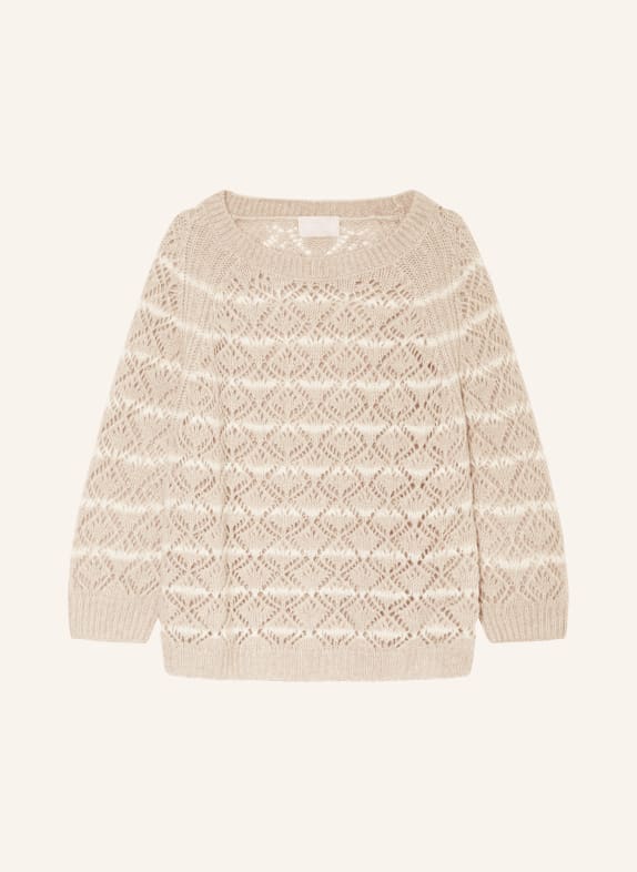 HEMISPHERE Cashmere sweater TAUPE/ CREAM