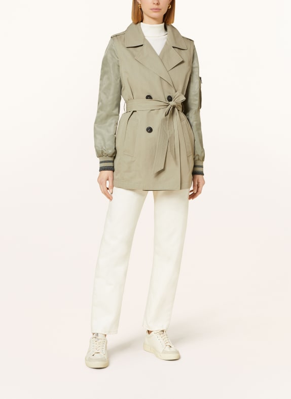 BLONDE No.8 Trench coat DERBY BO with detachable sleeves LIGHT GREEN
