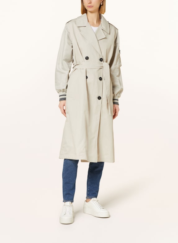 BLONDE No.8 Trench coat ABBEY with detachable sleeves LIGHT GRAY