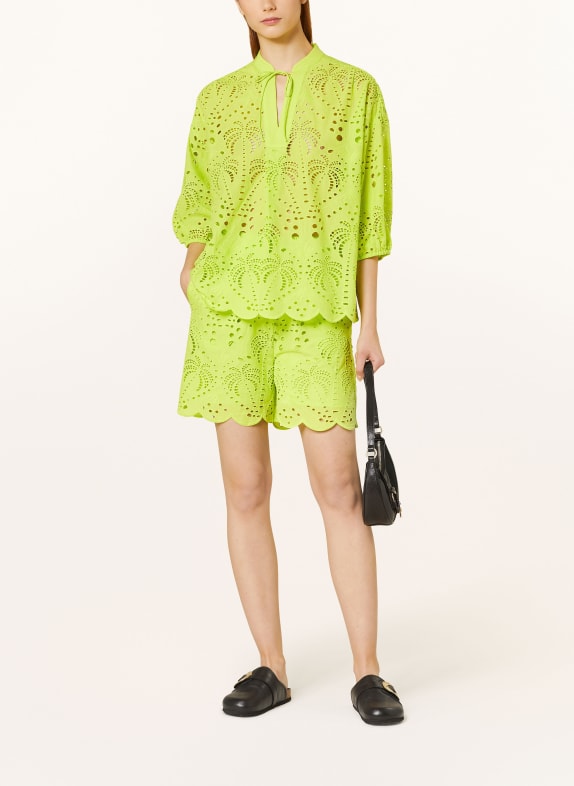 darling harbour Blouse-shirt van opengewerkt kant met 3/4-mouwen LIMETTE