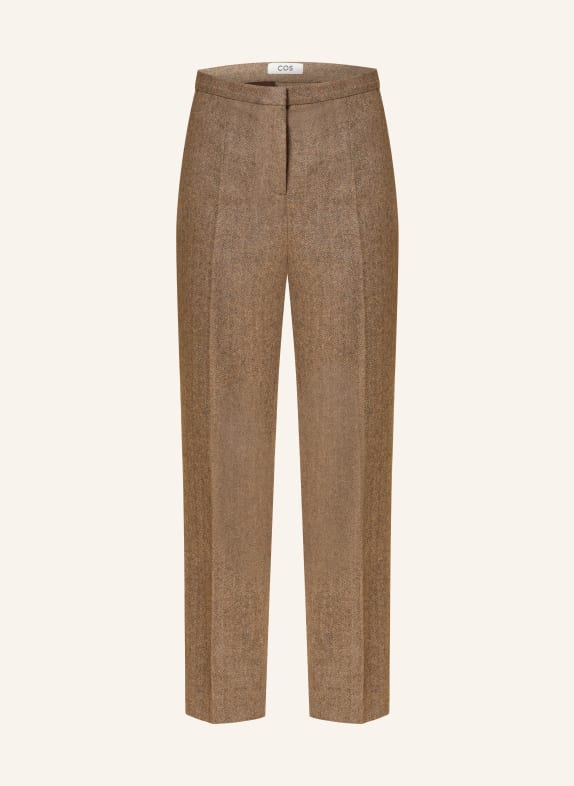 COS Wide leg trousers CAMEL/ ECRU/ DARK BROWN