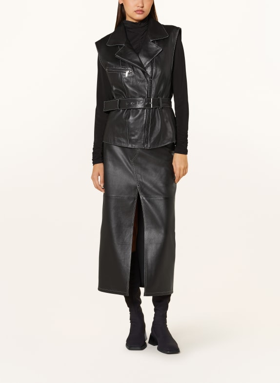 STUDIO AR Leather vest SORRES BLACK