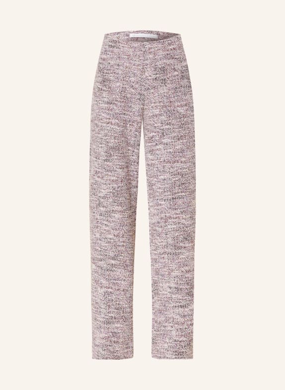RAFFAELLO ROSSI Tweed wide leg trousers ELAINE with glitter thread WHITE/ PURPLE/ BROWN