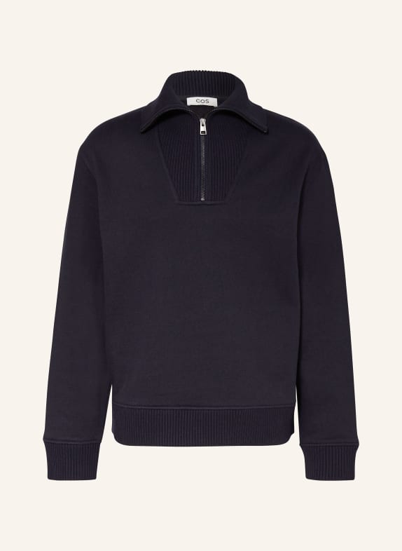 COS Jersey half-zip sweater DARK BLUE