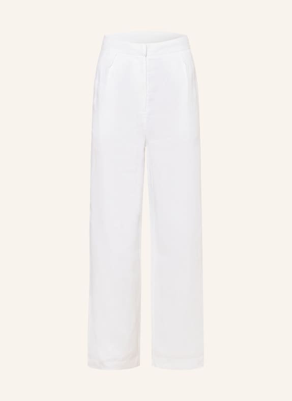 darling harbour Wide leg trousers made of linen WEISS