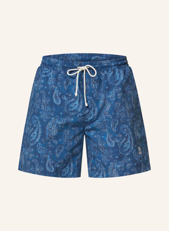 BRUNELLO CUCINELLI Swim shorts DARK BLUE/ BLUE/ WHITE