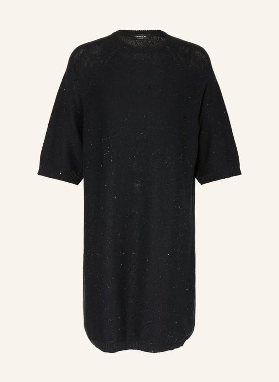 FABIANA FILIPPI Knit dress with linen and sequins BLACK