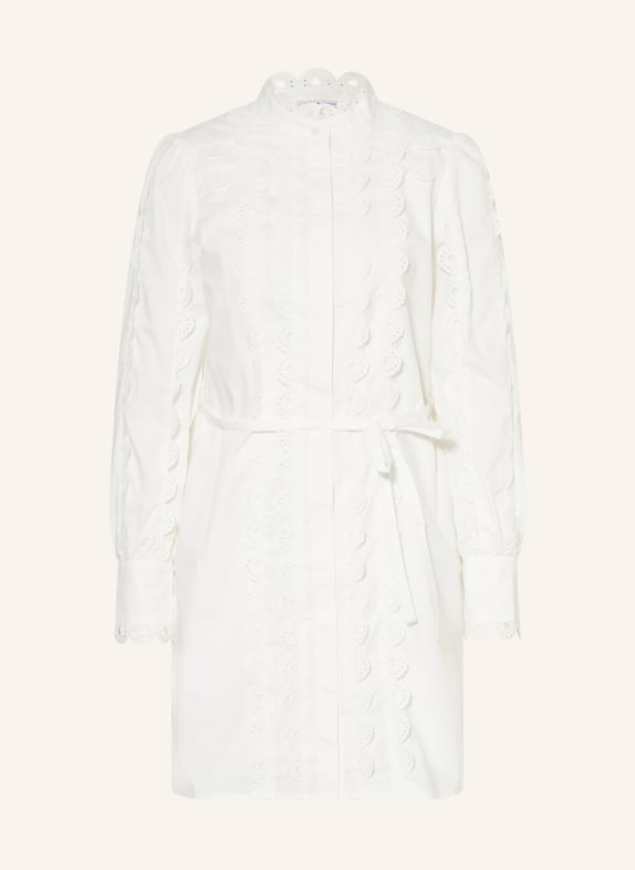 MRS & HUGS Shirt dress with broderie anglaise WHITE