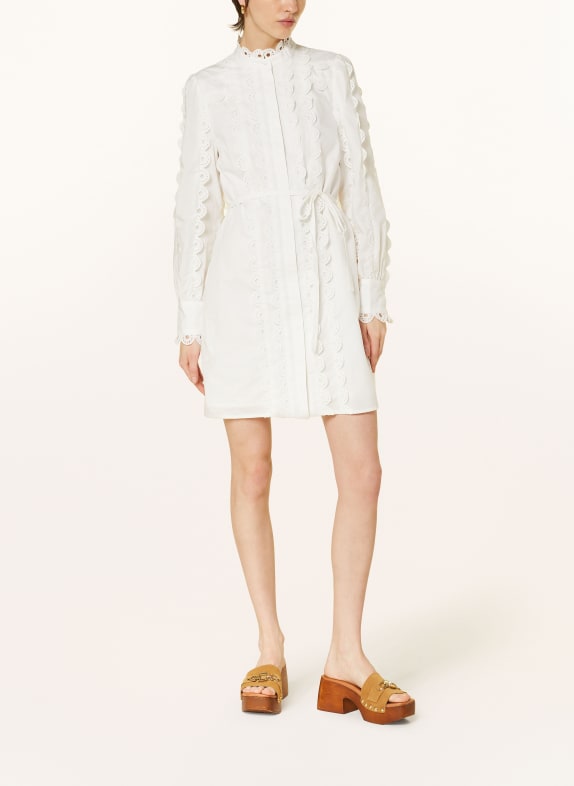 MRS & HUGS Shirt dress with broderie anglaise WHITE