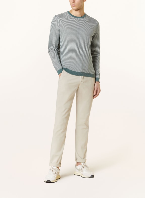 STROKESMAN'S Pullover OLIV / WEISS
