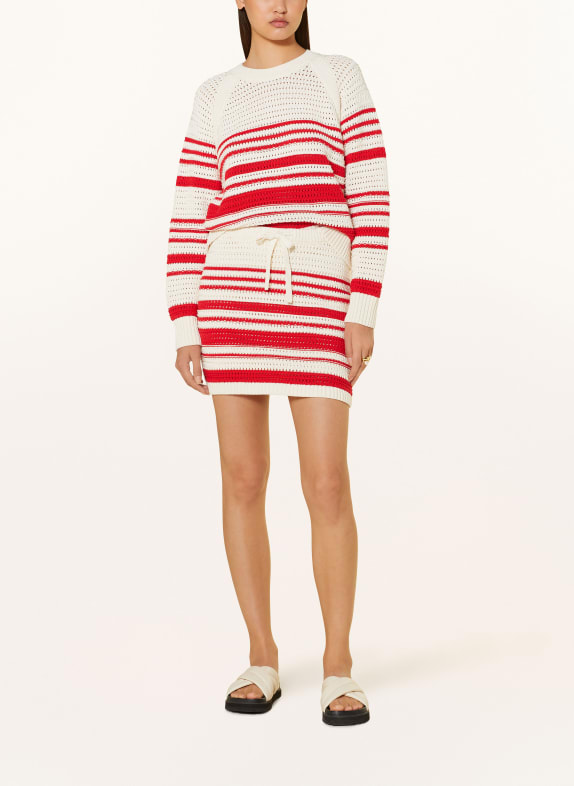 MRS & HUGS gebreide rok CRÈME / ROOD