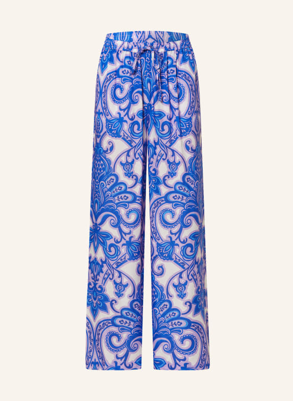 MRS & HUGS Trousers with silk BLUE/ LIGHT PURPLE/ WHITE