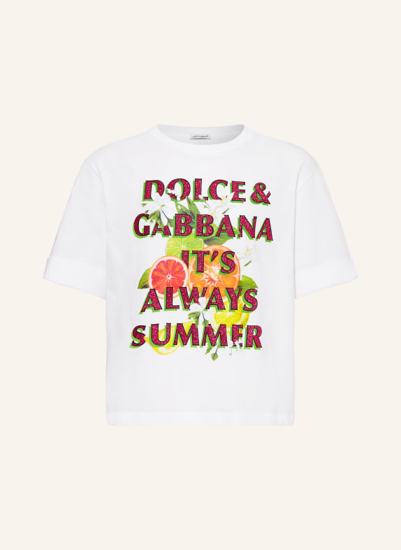 DOLCE & GABBANA T-Shirt WEISS/ ORANGE/ GELB