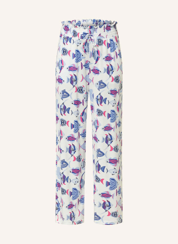 CALIDA Pajama pants WHITE/ BLUE