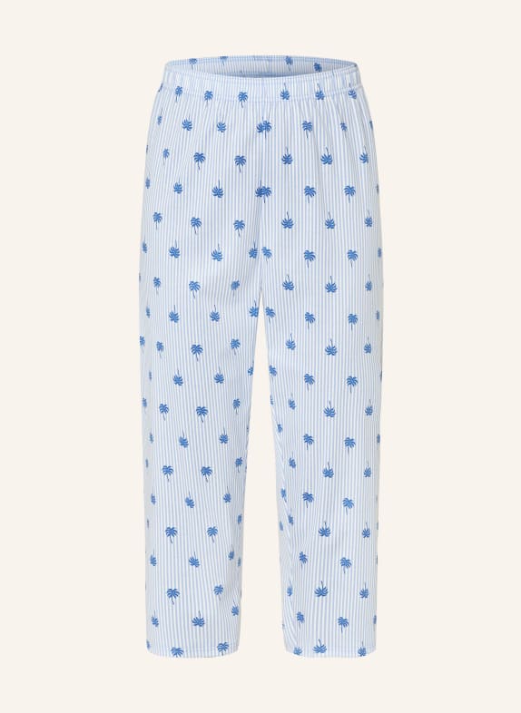 CALIDA 3/4 pajama pants WHITE/ LIGHT BLUE