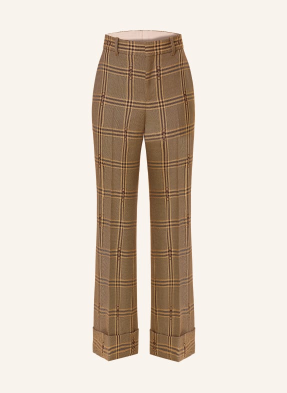 GUCCI Wide leg trousers 2014 BEIGE/BROWN