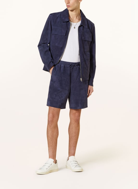 ARMA Leather shorts PACIFIC DARK BLUE