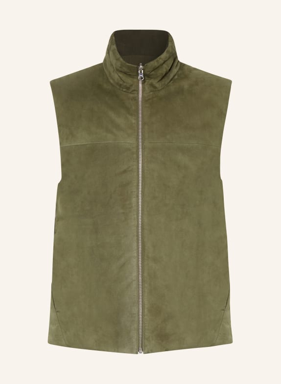 ARMA Reversible leather gilet ZALE OLIVE