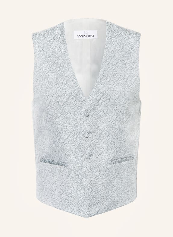 WILVORST Vest extra slim fit 040 Grün gemustert