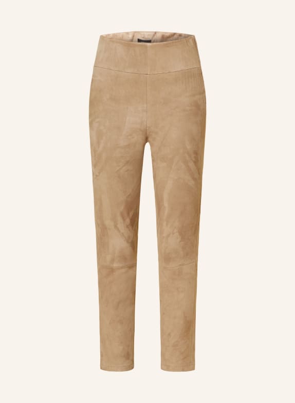 ARMA 7/8 trousers BELLONA made of leather TAUPE