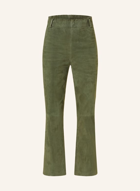 ARMA Bootcut trousers FERRARA made of leather GREEN