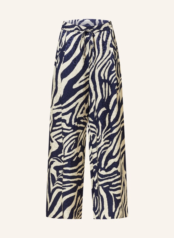 ESSENTIEL ANTWERP Wide leg trousers FIBONACCI DARK BLUE/ WHITE