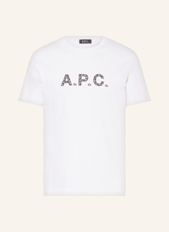 A.P.C. T-shirt JAMES WHITE/ BLACK
