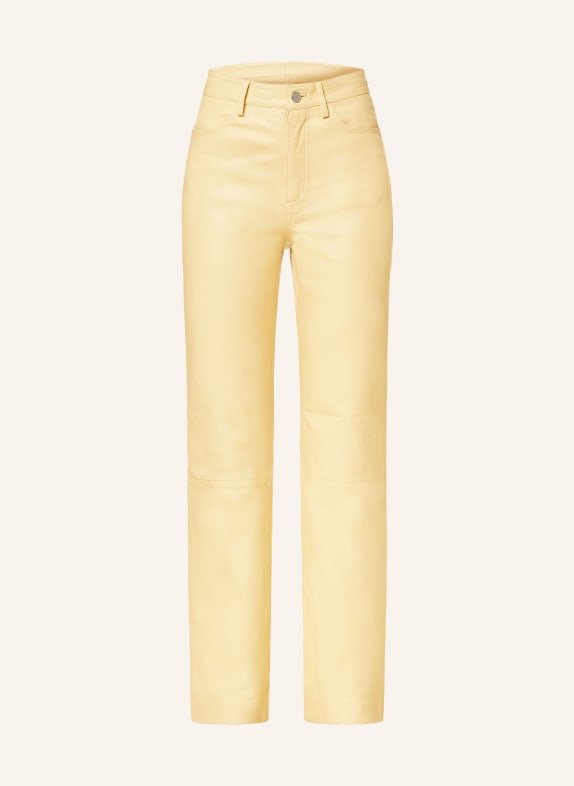 REMAIN Leather trousers DARK YELLOW