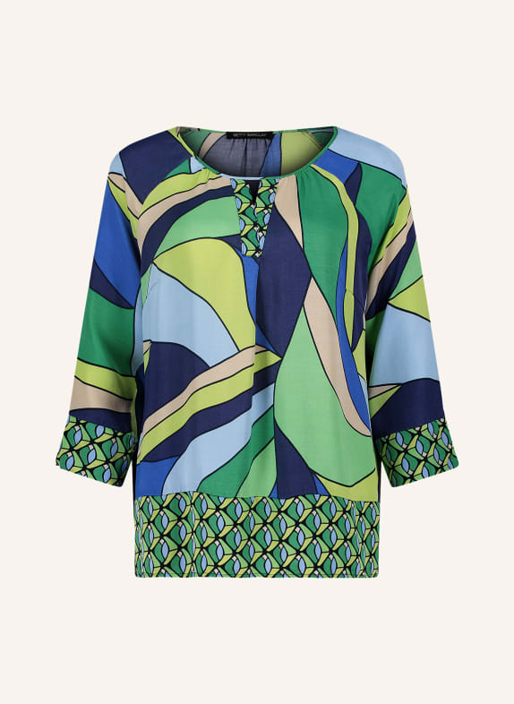 Betty Barclay Shirt blouse made of satin with 3/4 sleeves BLUE/ GREEN