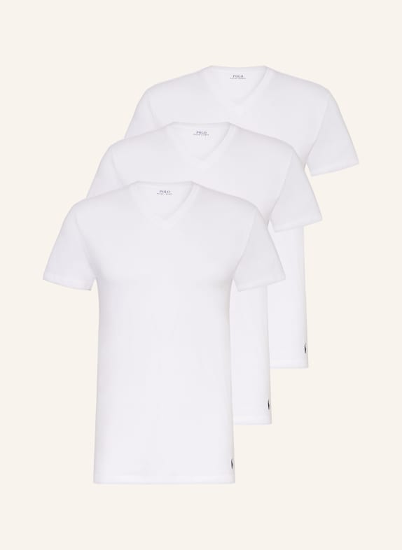 POLO RALPH LAUREN 3-pack V-neck shirts WHITE