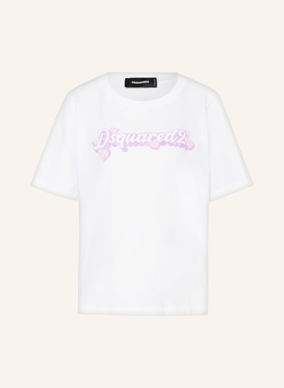 DSQUARED2 T-Shirt WEISS/ ROSA/ LILA