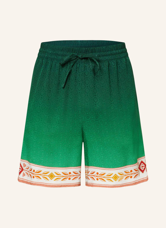 Casablanca Silk shorts UNITY IS POWER GREEN/ ECRU/ LIGHT RED