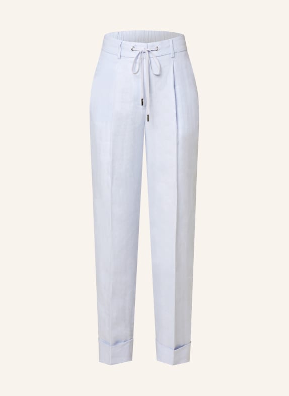 PESERICO EASY 7/8 pants made of linen LIGHT BLUE