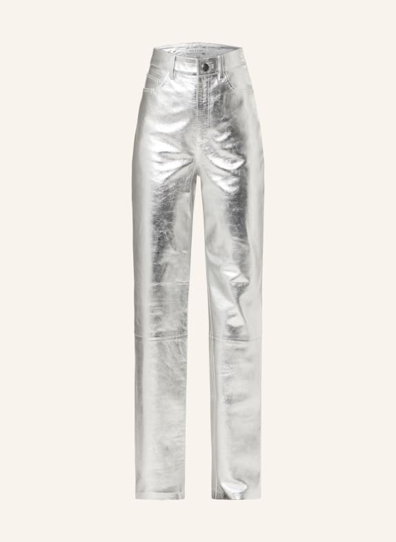 MRS & HUGS Leather trousers SILVER
