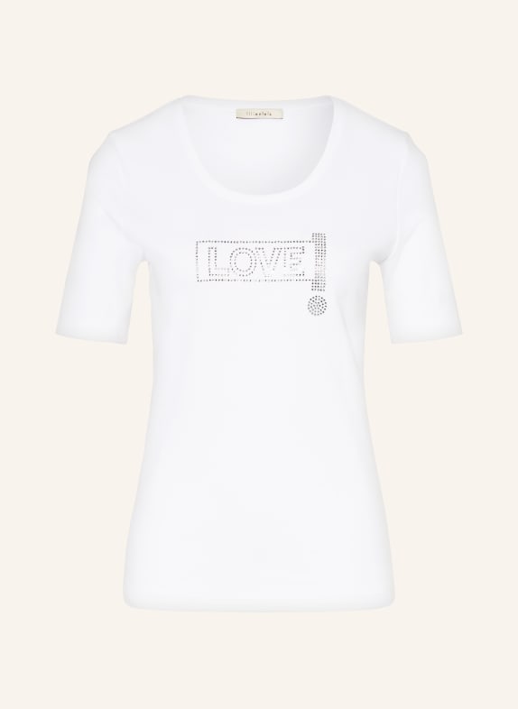 lilienfels T-shirt z obszyciem ozdobnymi kamykami BIAŁY